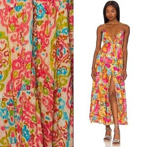 NWT‎ REVOLVE Tile Print Sleeveless Tie Back Cutout Tier Ruffle Babydoll Dress S